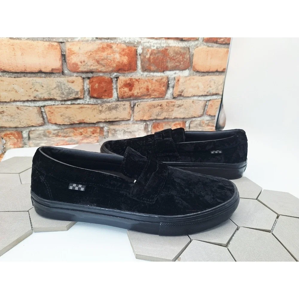 Vans Skate Style 53 Velvet Black Loafer Mens Sz 11 New Rare SlipOn Dress Sneaker